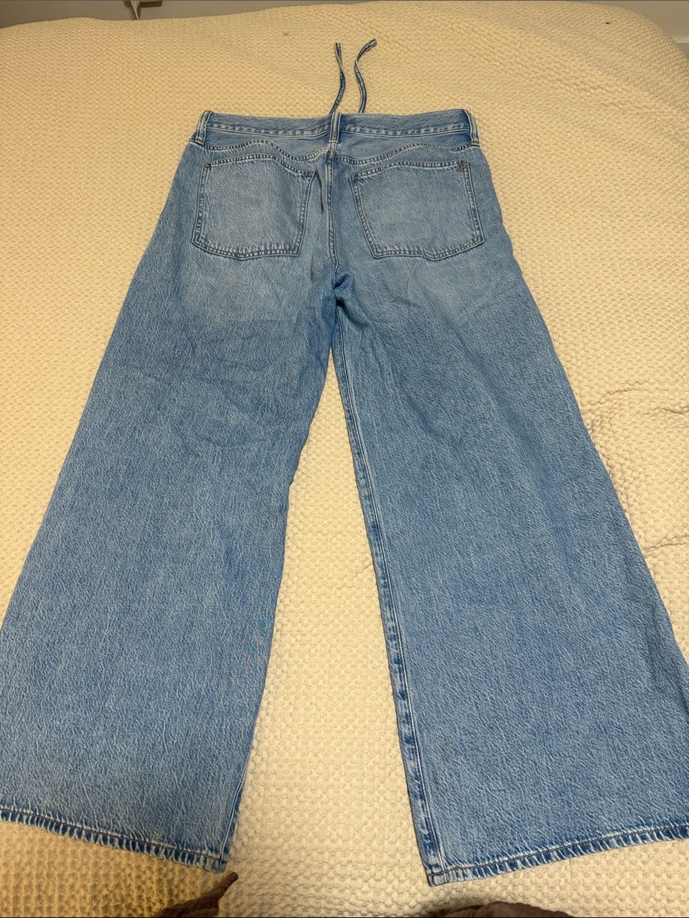MADEWELL Drawstring Wide Leg Light Blue Denim Jeans - Picture 5 of 5
